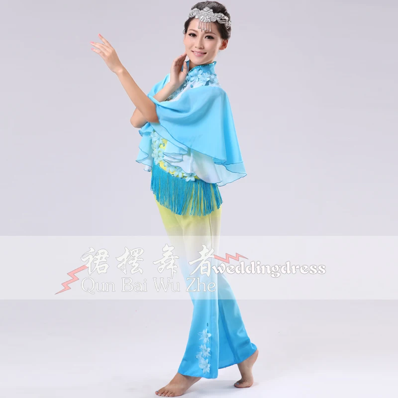 Специальное предложение hanfu юбка с цветочным рисунком танцевальные костюмы для танцоров народная танцевальная одежда Yangko современная одежда с барабаном классическая