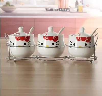 1 Набор мультяшных керамических Дораэмон цветок панда сахарница домашняя кухня