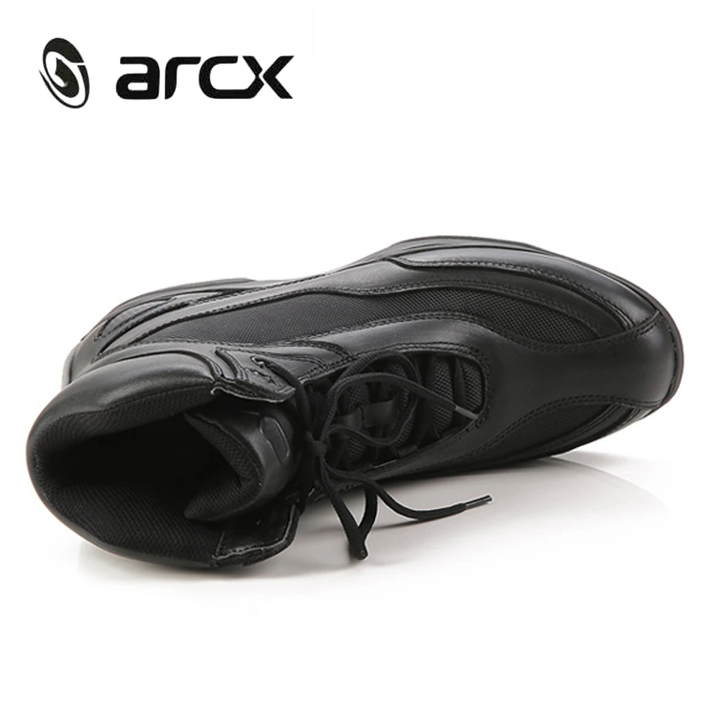 ARCX мотоциклетная обувь для верховой езды из натуральной коровьей кожи; уличные байкерские ботильоны