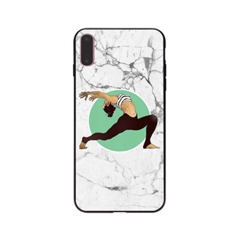 Милый мраморный чехол для телефона с рисунком девушки йоги Apple iPhone 7 8 6 6S Plus X XS MAX 5 5S