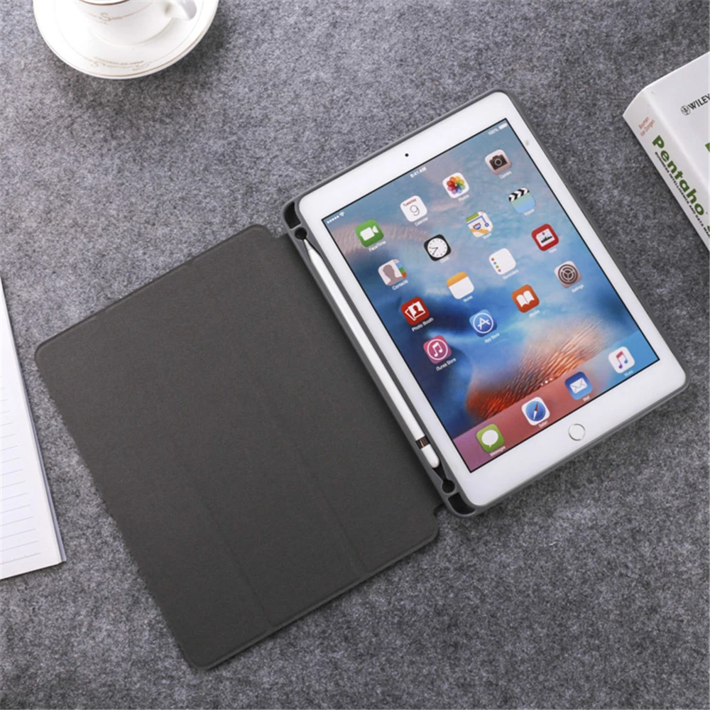 Чехол для ipad 2018 9 7 дюймов Kemile ультра тонкий W Apple карандаш держатель подставка