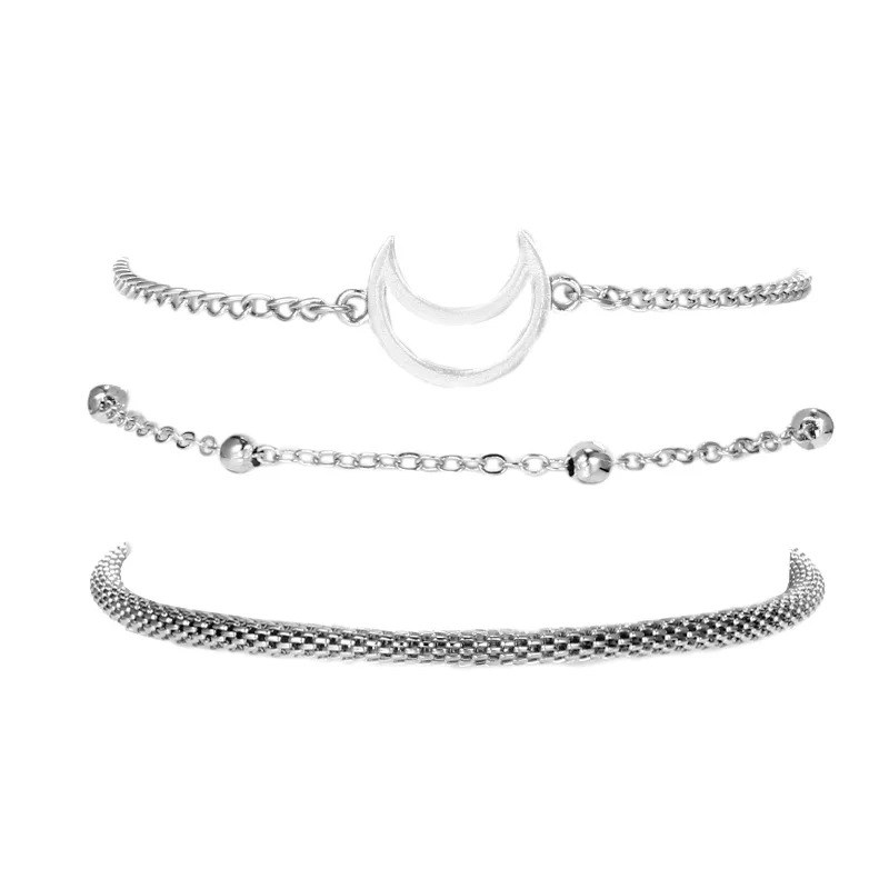 Модный богемный Национальный Ретро ветряная звезда луна сплав 3 шт браслет и