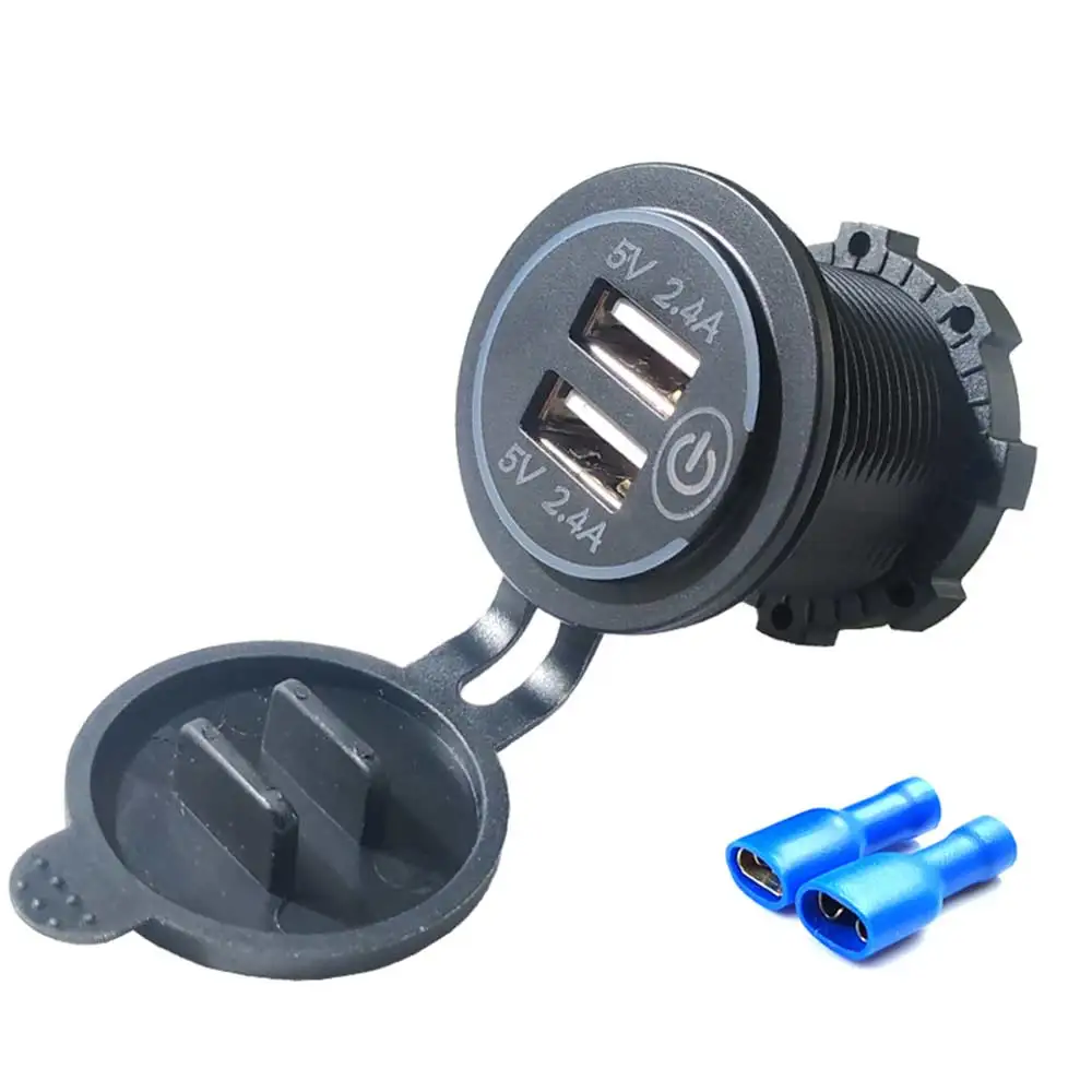5 V/2.4A двойное USB зарядное устройство для мотоцикла розетка Автомобильный адаптер