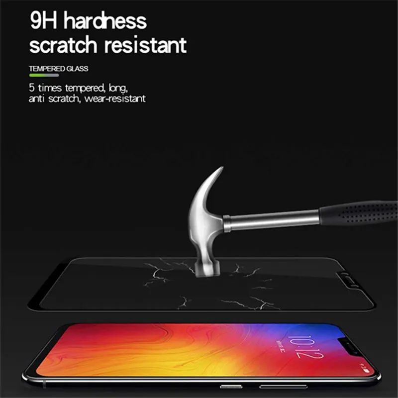Full cover Tempered Glass For Lenovo Z5 screen protective smartphone clear frame all edges 9H toughened black display | Мобильные