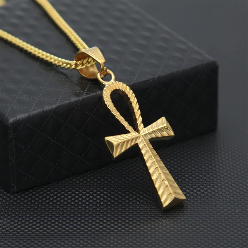 Мужские ожерелья с подвеской в стиле хип хоп из нержавеющей стали золотой цвет