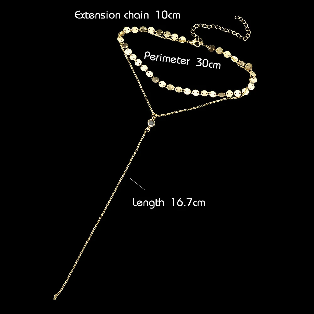 Панк рок минималистский ювелирных изделий Цвет серебро multi Слои длинные цепи с