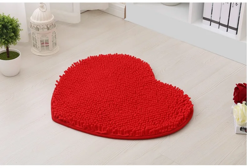 Новый большой коврик для ванной из микрофибры с красным сердечком мягкие удобные