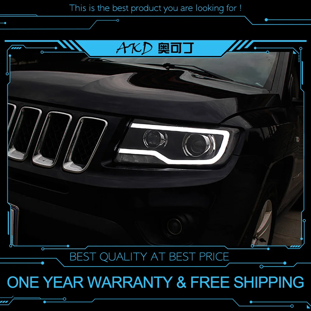 AKD тюнинг Автомобильные фары для Jeep Compass 2011- светодиодные фары DRL ходовые огни Биксеноновые противотуманные фары