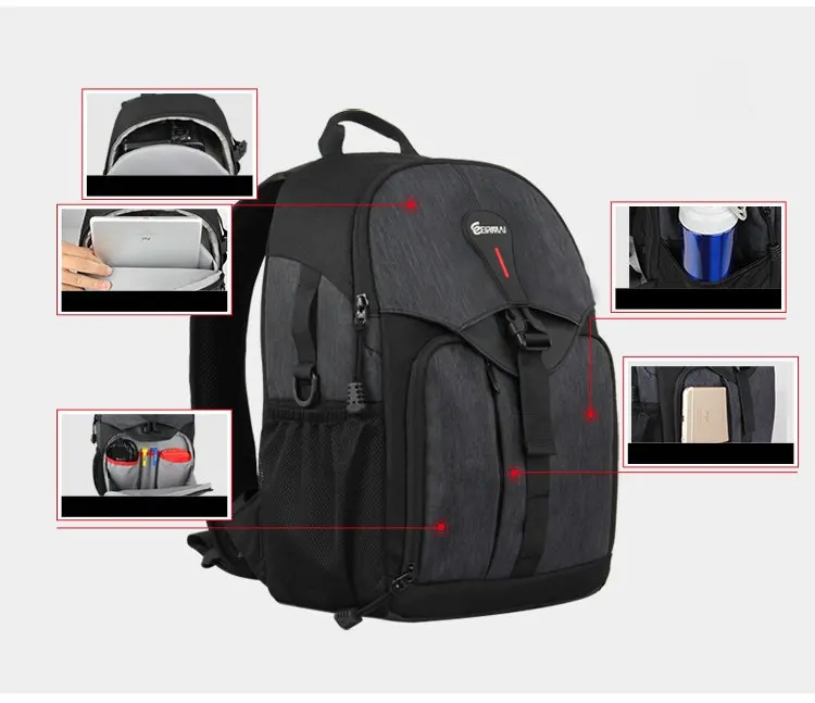 Новый водонепроницаемый рюкзак DSLR SLR Камера сумка для Nikon Canon Sony Fuji Pentax Olympus Leica