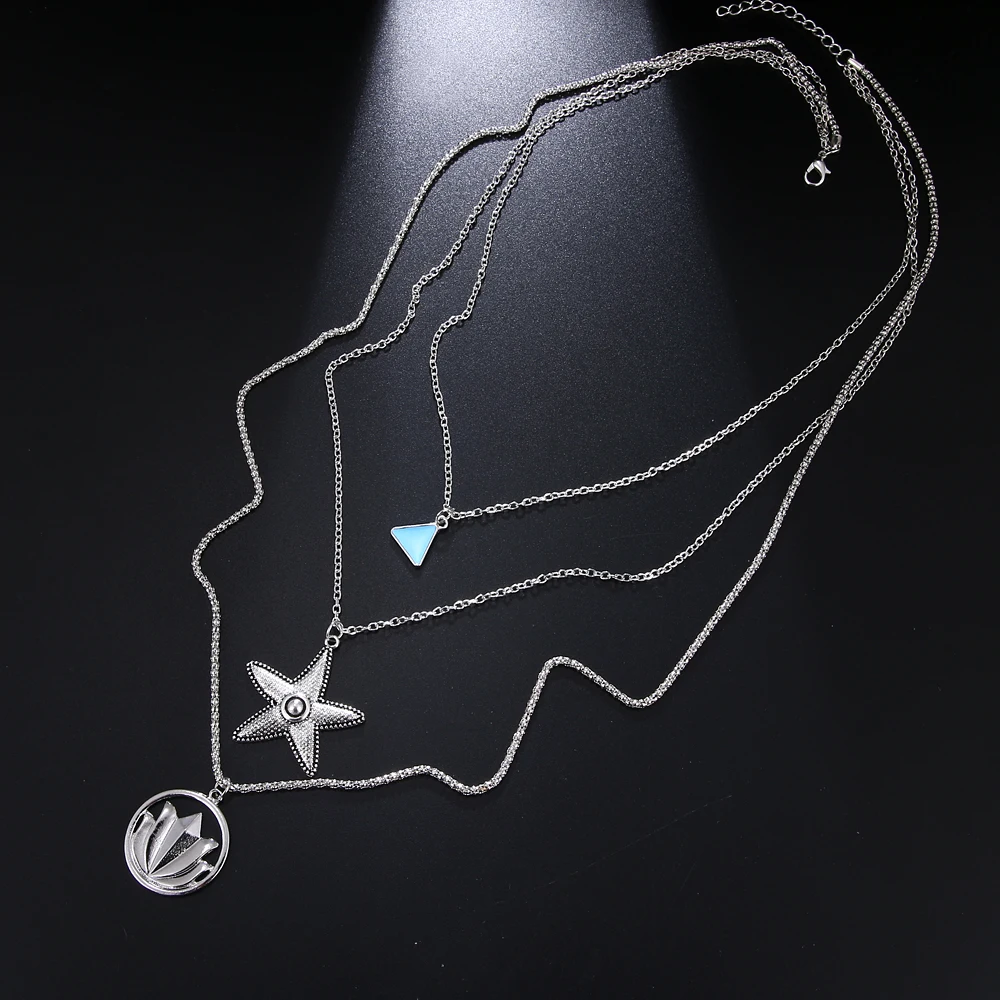 Цепочка с подвеской в виде морской звезды винтажное многослойное ожерелье
