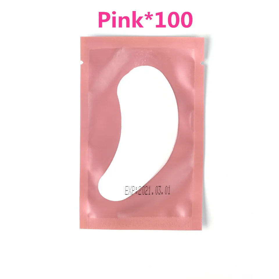 100 Pairs Pink NEWCOME 50/100 пар накладки для наращивания ресниц под глазами без ворса Бумажная Маска патч наклейки на кончики ногтей подушечки для ресниц Макияж - Цвет: 100 Pairs Pink