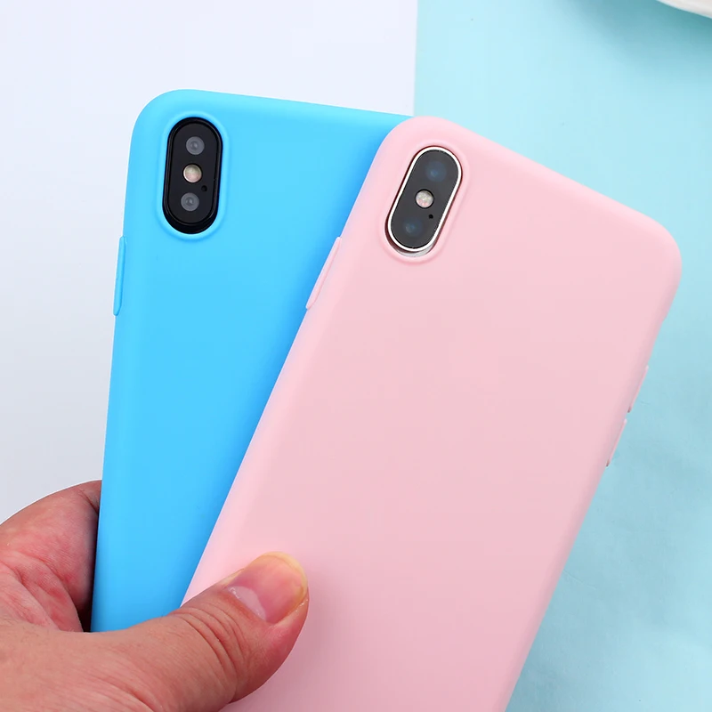 Original Candy Color Matte Soft TPU Silicone Phone Case Cover For Apple iPhone 6 6G 6s 7 8 Plus 7Plus 10 X XR Xs Max Cases Coque |