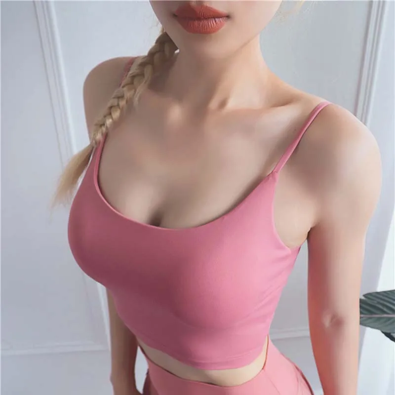 

SALSPOR Women Solid Color Yoga bra Summer Sexy Backless Gym Sports Underwear Shockproof Gather Breathable Yoga Sport underwear