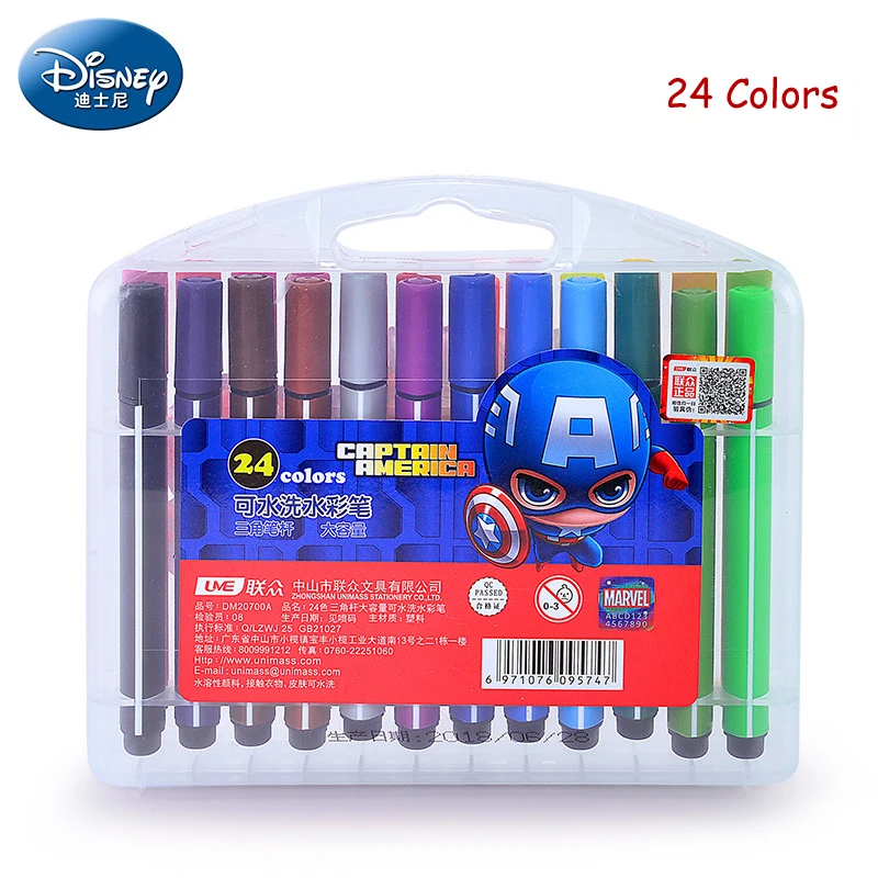 24 Colors captain Оригинальные маркеры Диснея, ручки-щетки для рисования, маркерная ручка, мультяшная замороженная Анна, Эльза, Микки Маус, художественные принадлежности, подарок - Цвет: 24 Colors captain