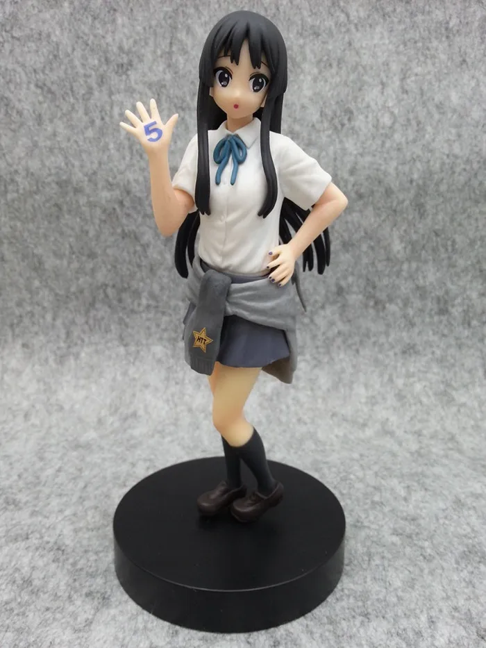 Japanese Anime Action Figure K-ON TV Animation 5th Anniversary Akiyama Mio In School Uniform Painted 15cm PVC Model Doll | Игрушки и