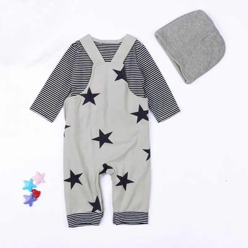 2018 зимняя одежда для детей футболка в полоску топ комбинезон штаны модная