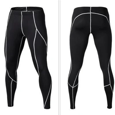 gray line Быстросохнущие мужские детские спортивные колготки мужские Бодибилдинг бег Леггинсы Одежда для спортзала фитнеса брюки для мужчин брюки - Цвет: gray line