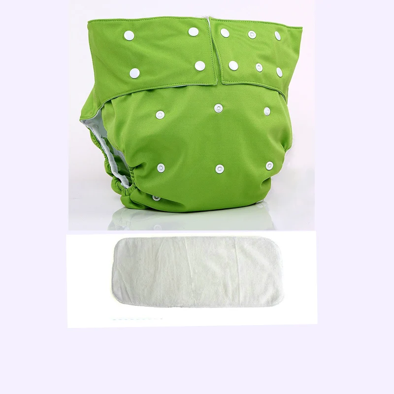 1 pant with 1 insert 1 комплект Pul Одноцветный Водонепроницаемый взрослый тканевый подгузник многоразовый и машинная стирка взрослые подгузники для инвалидов - Цвет: 1 pant with 1 insert