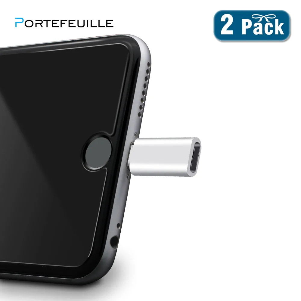 2 шт. Usb OTG type C сплиттер adaptador для Apple iPhone 7 8 Plus X Xr Se кабель адаптер для наушников зарядное устройство и аудио - Цвет: Белый