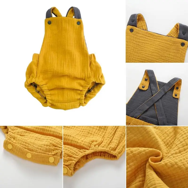 Детский комбинезон без рукавов с сердечками для маленьких девочек на бретельках