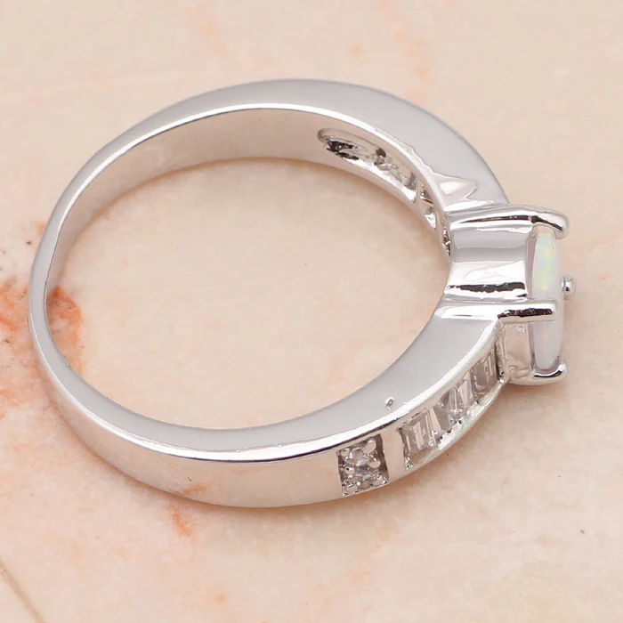 Модный бренд оптовая продажа серебро штамп ювелирные изделия Белый опал