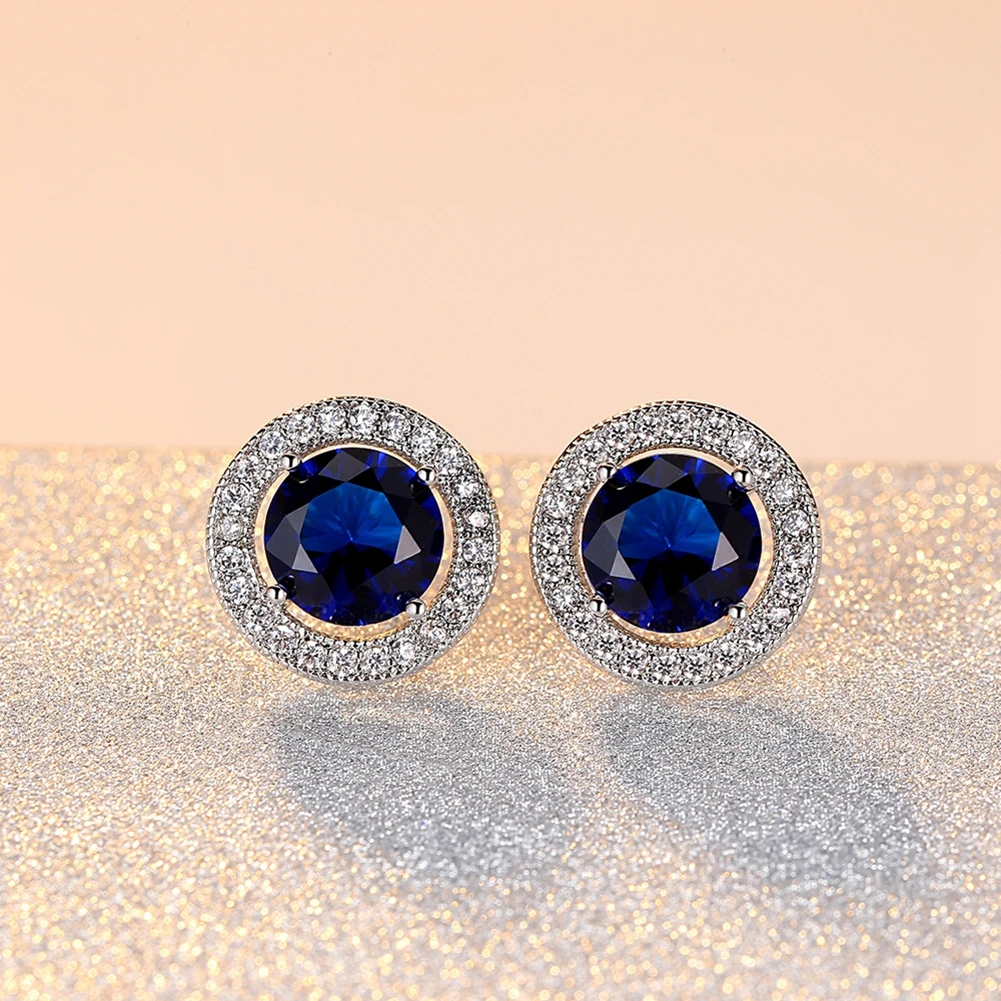 Модные ювелирные изделия роскошные серебряные серьги для женщин синие