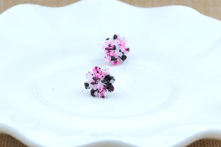 Женские серьги-гвоздики с цветными ромашками 6 пар/компл. модные ювелирные