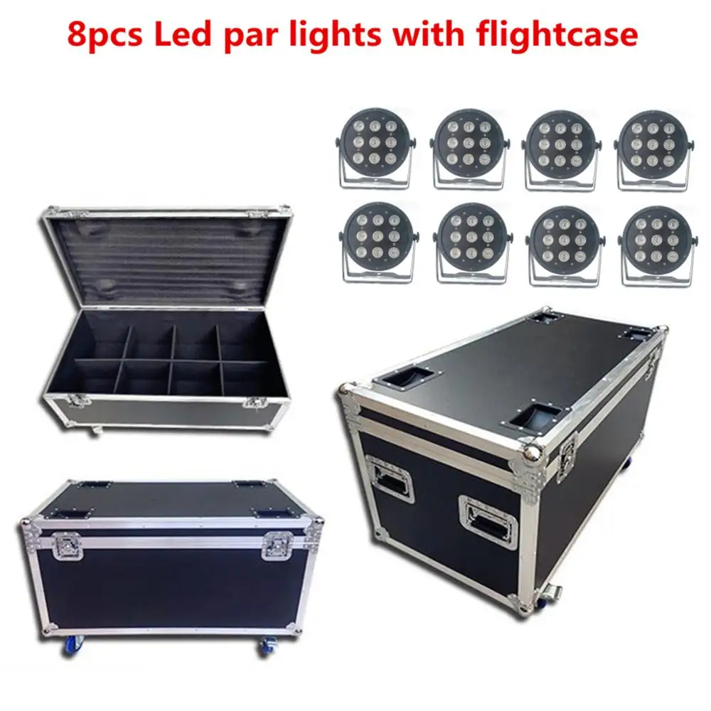 8 шт. 9x18 Вт led par свет с flightcase 6в1 RGBWA УФ светодиодный светильник сценического