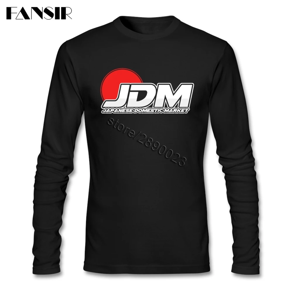 Футболка JDM мужская с длинным рукавом круглый вырез хлопок обычная Азиатский