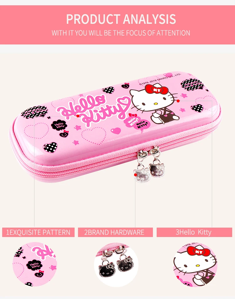 TOPSTHINK, большой вместительный, милый, Hello kitty, многослойный, принцесса, цвет, EVA, ПУ, школьный пенал, чехол для девочек, Kawaii, пенал