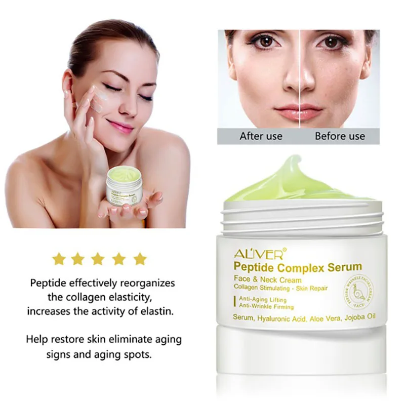 

Peptide Anti Aging Wrinkle Blemish Facial Cream Skin Whitening Moisturizing Acne Treatment Hyaluronic Acid Spot Removal Crema