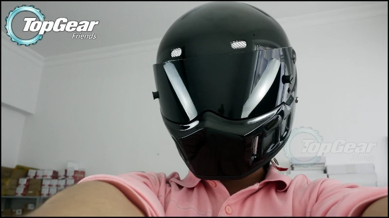 Высокое качество (Bluetooth) Первое поколение Top Gear Стиг 1 шлем черный цвет с козырьком