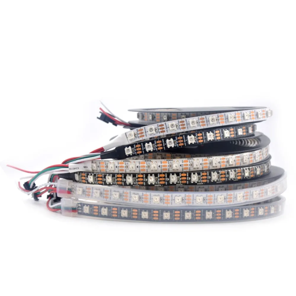 1 м/5 м WS2812B SK6812 30/60/74/96/144 пикселей/м 2811ic Встроенная индивидуально Адресуемая RGB