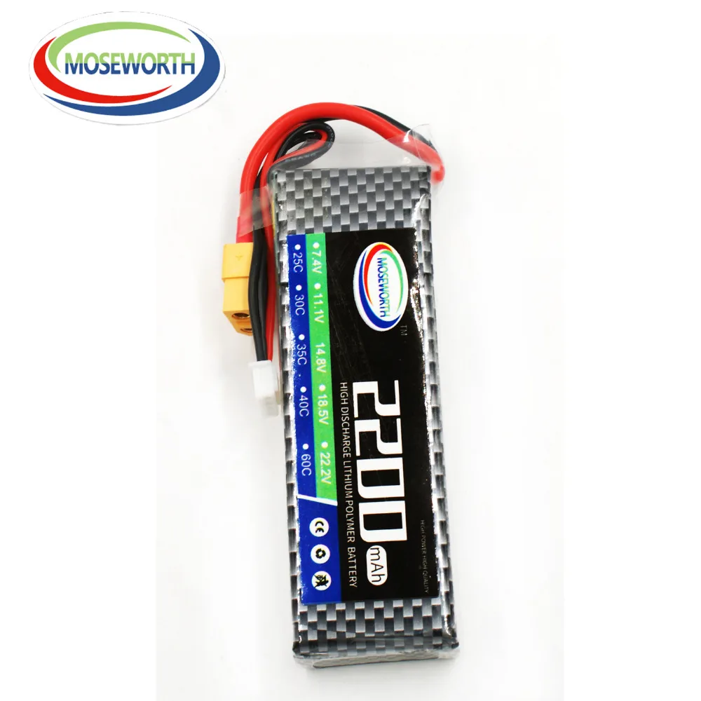 MOSEWORTH 3S 11,1 v 2200mAh 25C RC Lipo батарея для вертолета автомобиля лодки квадрокоптера батарея Акку
