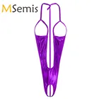 Купальник женский из лакированной кожи, с открытой спиной, боди с открытой промежностью