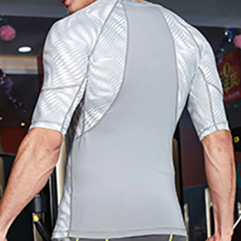 Бренд Для мужчин спортивная рубашка для бега с рисунком из кусков Спортивная