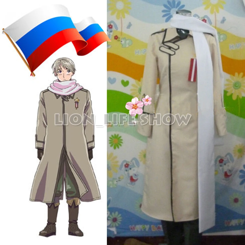 

Biamoxer Axis Powers Hetalia APH Russia Ivan uniform Cosplay Costume unisex free shipping Halloween Outfit Full Set