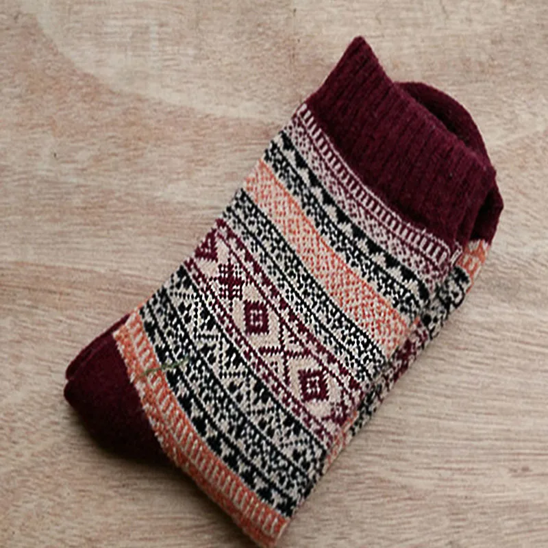 Осенне зимние мужские шерстяные счастливые длинные носки PEONFLY Смешные хлопковые