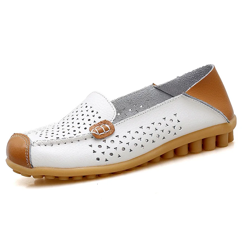 BeckyWalk Новинка летняя женская обувь из натуральной кожи женские мокасины с