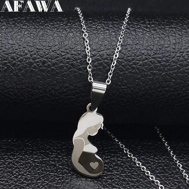 2021 модное ожерелье из нержавеющей стали для беременных женщин серебряные