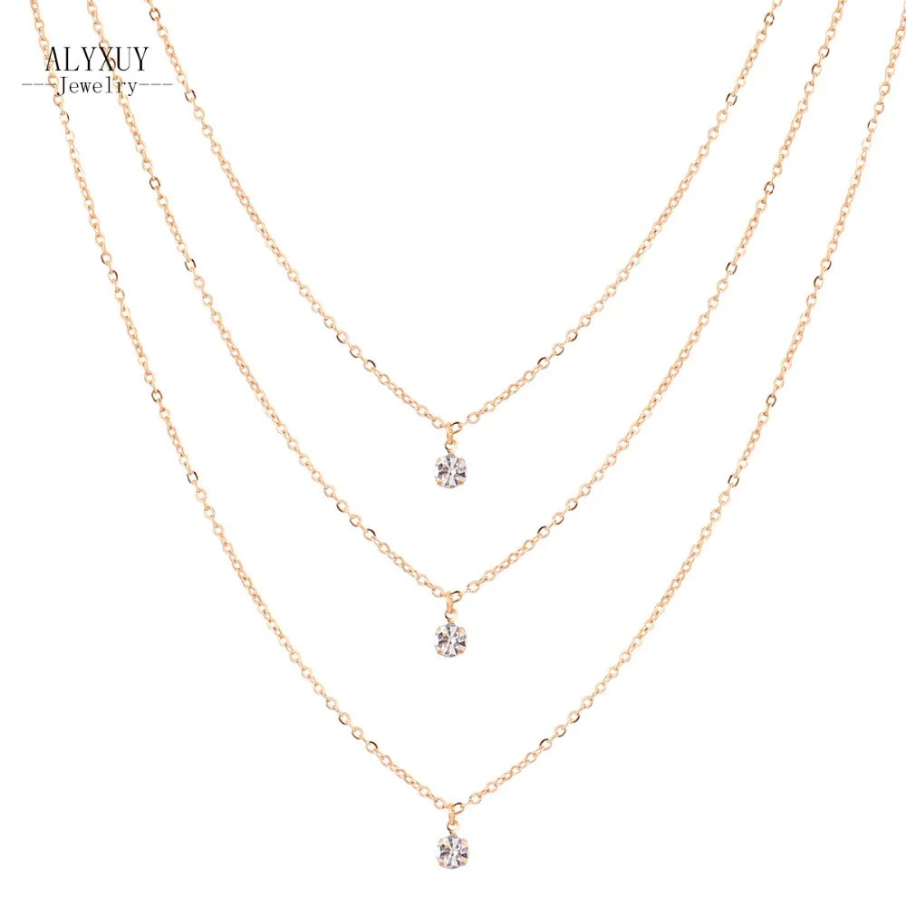 Fashion accessories jewelry New Bohemia 3 layer chain link stone necklace gift for women girl wholesale N1614