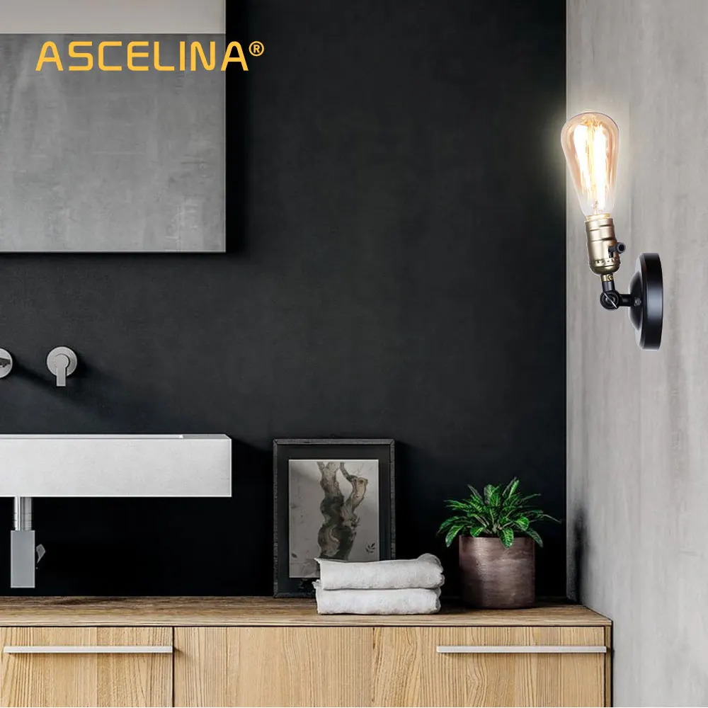 Настенный светильник Эдисона мини настенный с ручкой переключатель кантри