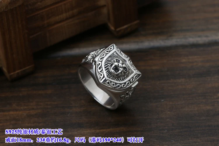 S925 стандартное Стерлинговое серебро может открыть коробку кольцо крест Лев