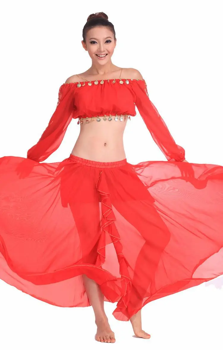 2016 дешевый тренировочный костюм для танца живота топ и юбка женщин индийская