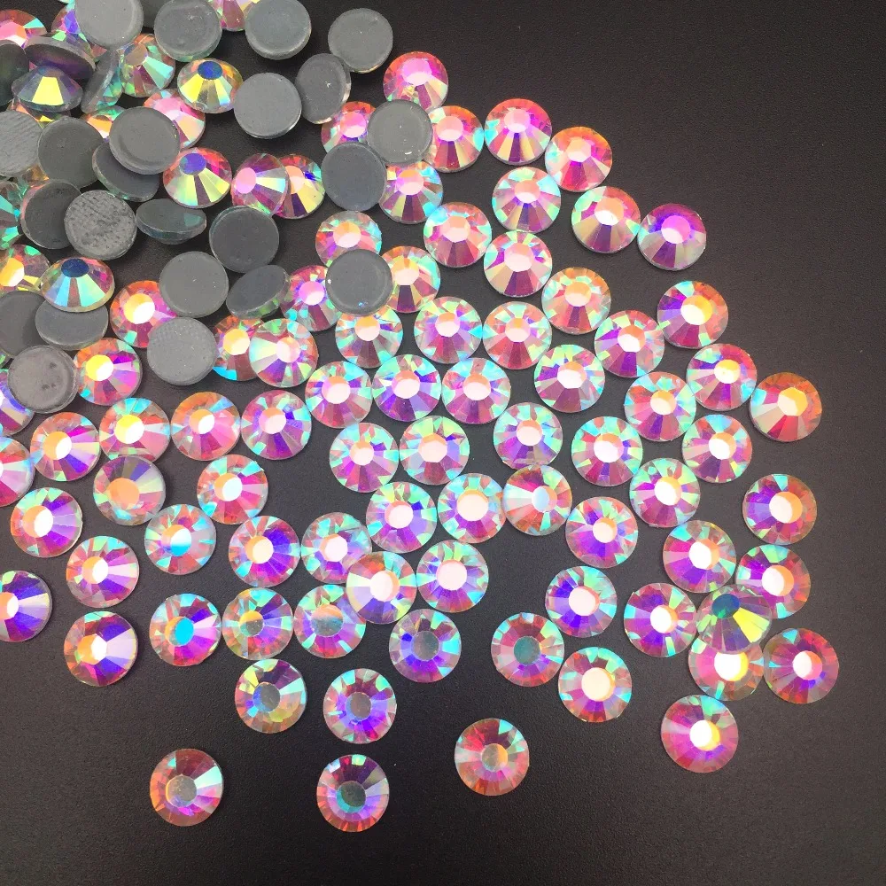 Белый AB SS16 (3.8 ММ 4.0 ММ) 3D Nails Art Советы Стекло Rhinestone Flatback diy Ногтей Бисер исправление