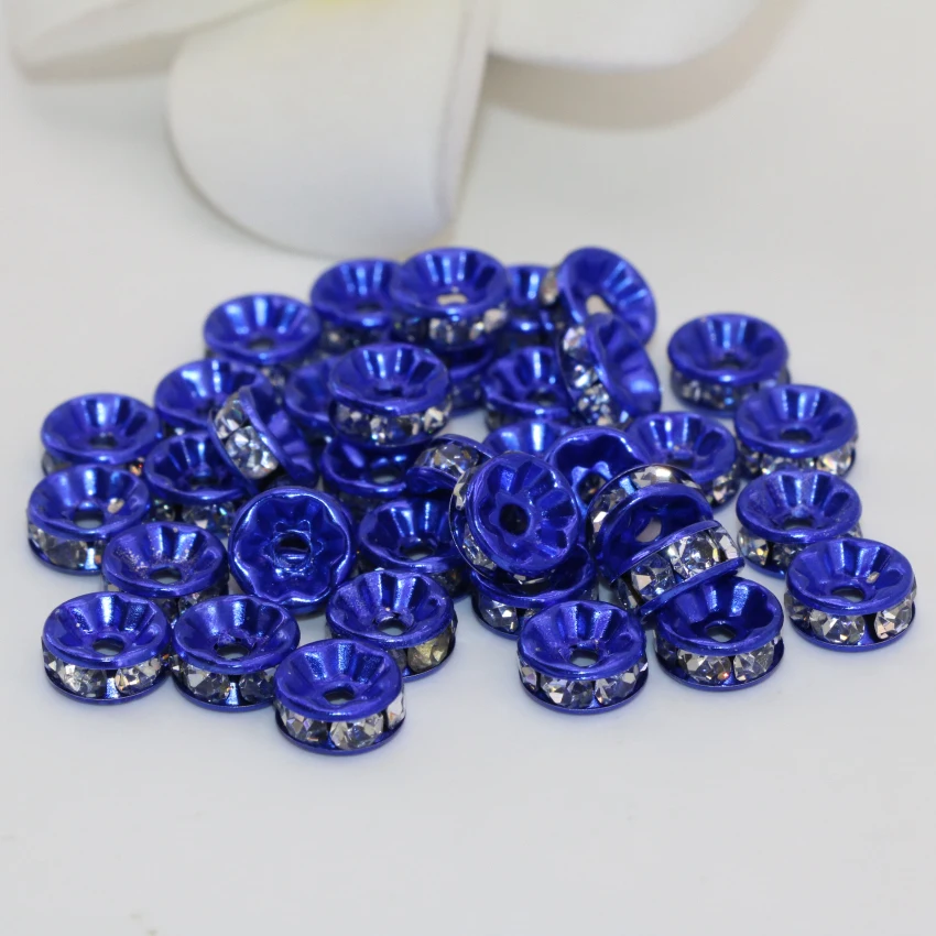 Новая мода темно-синий 30 шт. diy Распорки фурнитура элегантный кристалл горного