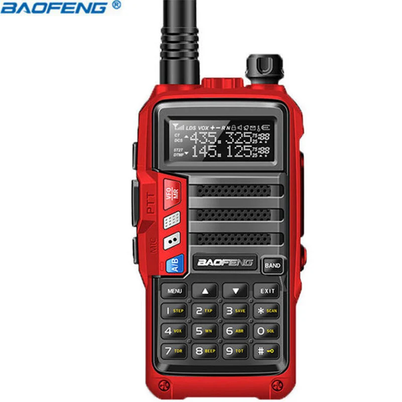 red dual band BaoFeng UV-S9, высокая мощность, 8 Вт, портативная рация, 10 км, дальность действия, CB, радиоприемопередатчик для охоты, Лесной город, обновление 5R - Цвет: red dual band