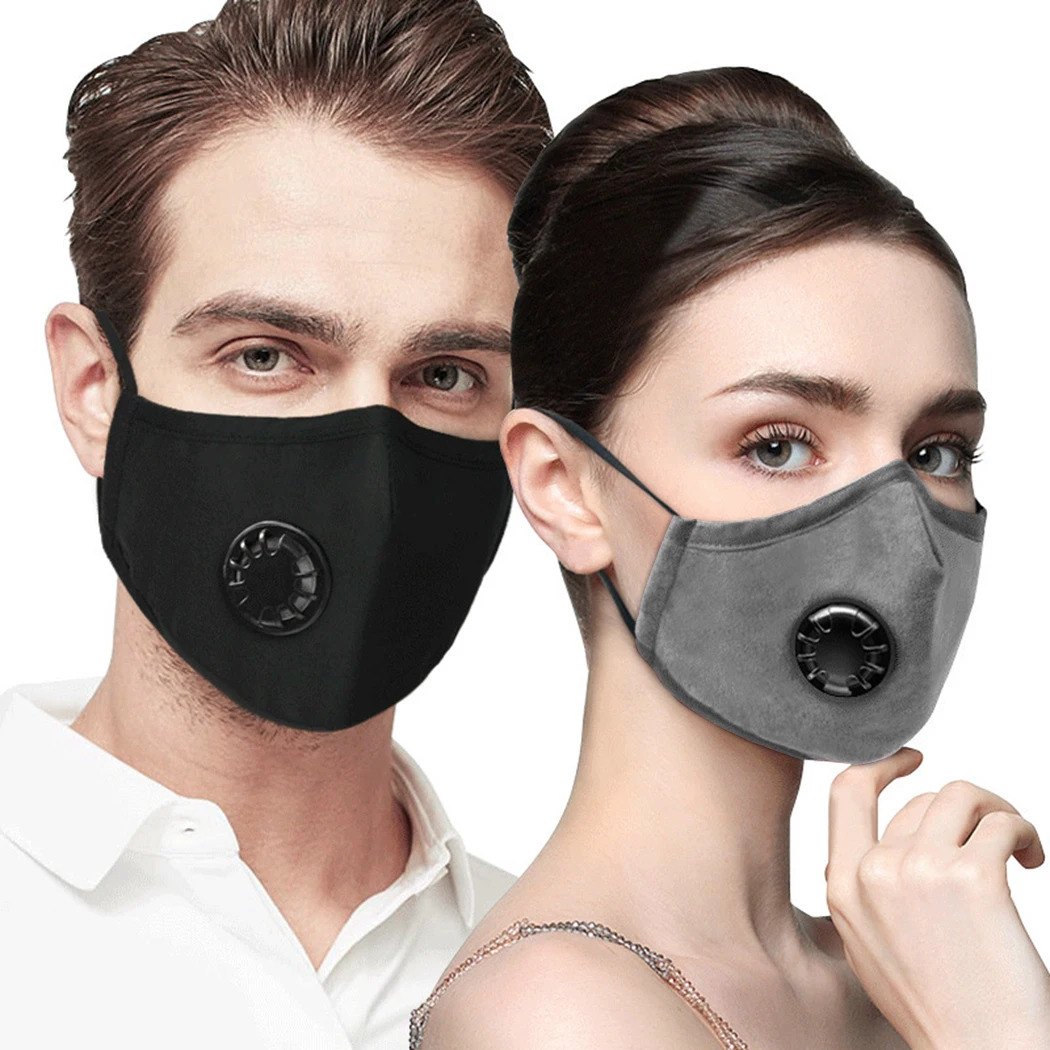 Хлопок PM2.5 противопылевая Маска дыхательный клапан Анти-пыль рот маска фильтр с активированным углем респиратор рот Муфельная черная маска для лица