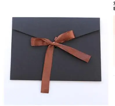5pcs black small 5 шт./лот шелковая в стиле ретро лента DIY фестиваль подарок конверт письмо бумаги бабочка узел свадебное приглашение письмо - Цвет: 5pcs black small