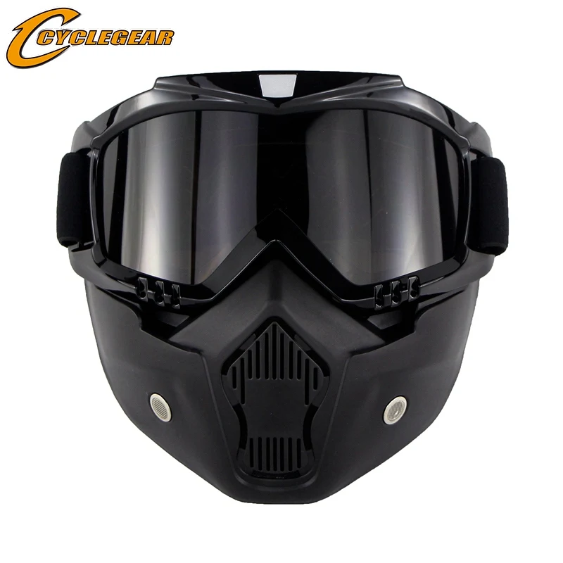 CYCLEGEAR CG06 мотоциклетные очки анти-ветряная маска Gafas фитинг открытый шлем мотоциклетная Спортивная маска защитные очки мото Glaseese - Цвет: Black Smoke Len